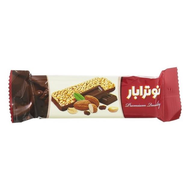 نوترابار شکلاتی چی پف غلات حجیم شده کنجدی ۳۰ گرمی