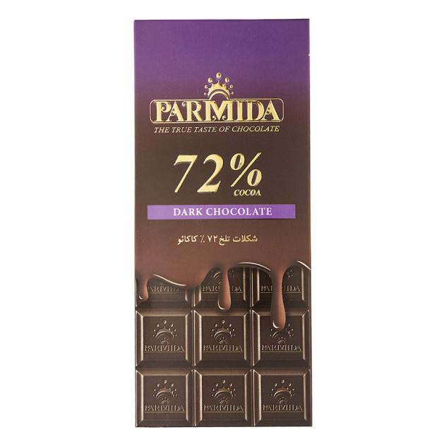 شکلات تخته ای تلخ پارمیدا ۷۲ درصد ۸۰ گرمی